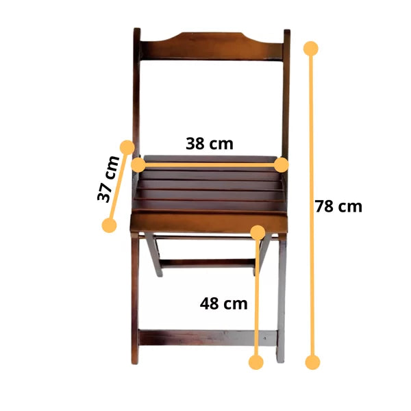 Conjunto Mesa Dobrável 70x70 com 4 Cadeiras - Café